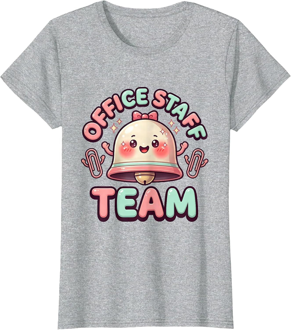 Office Staff Team Cute Kawaii Teacher Appreciation Gift T-Shirt - Heather Grey