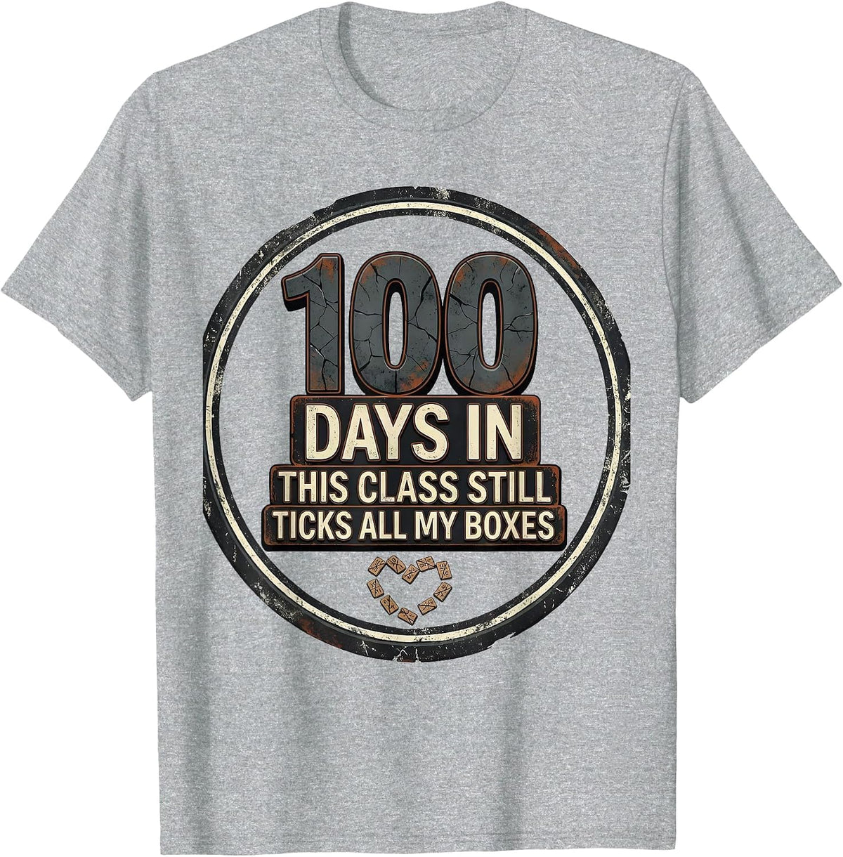 Men's 100 Days In, This Class Still Ticks All My Boxes Teacher T-Shirt - Heather Grey