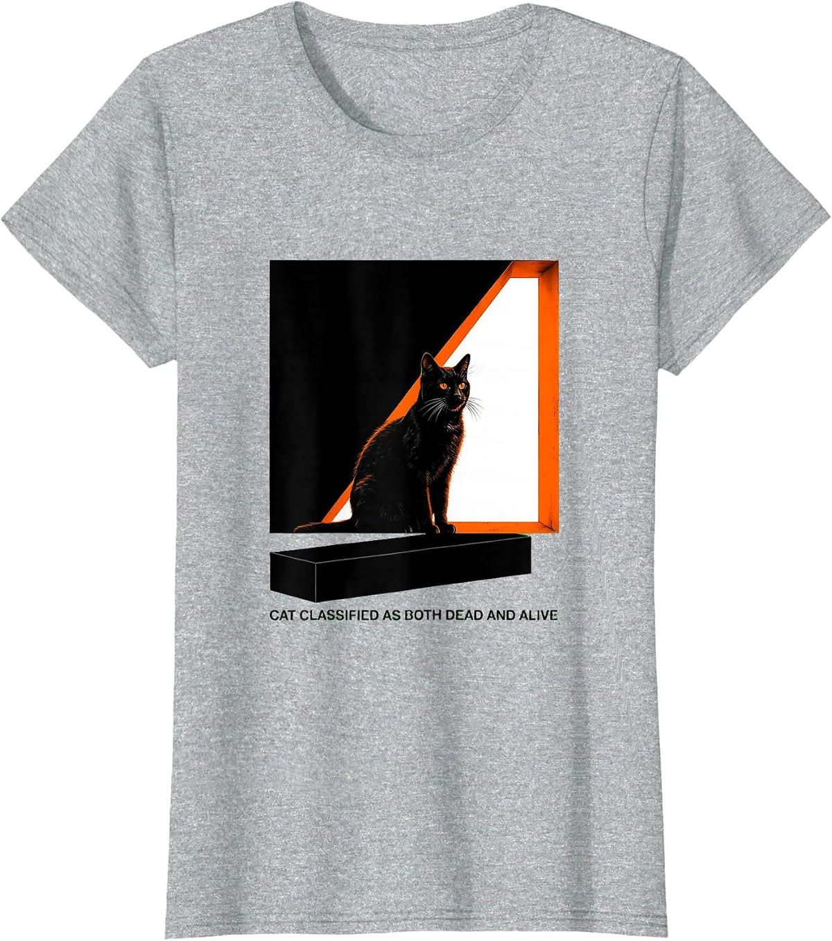 Cat Classified As Both Dead And Alive Quantum Physics Humor T-Shirt - Heather Grey