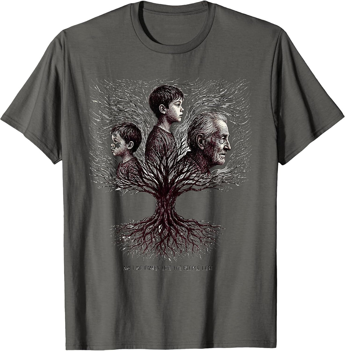 Men's Ain't No Family Like The People I Got Family Reunion T-Shirt - Asphalt Grey