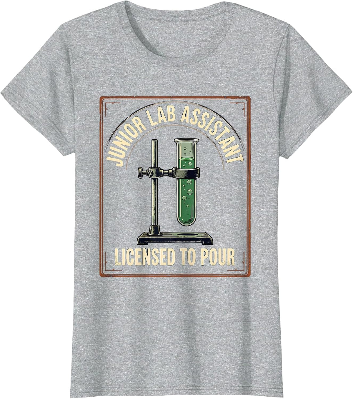 JUNIOR LAB ASSISTANT LICENSED TO POUR Funny Science Teacher T-Shirt - Heather Grey