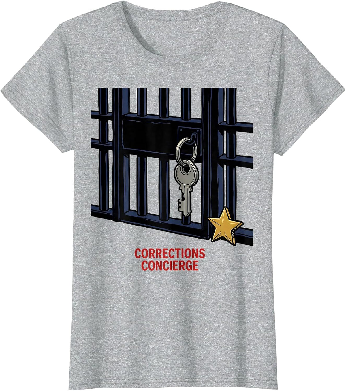 Women's Corrections Concierge Funny Corrections Officer Gift Law T-Shirt - Heather Grey