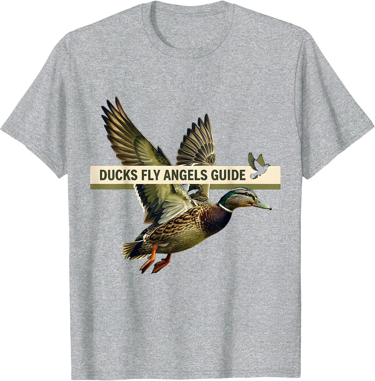 Men's Ducks Fly Angels Guide Duck Camo Design T-Shirt - Heather Grey