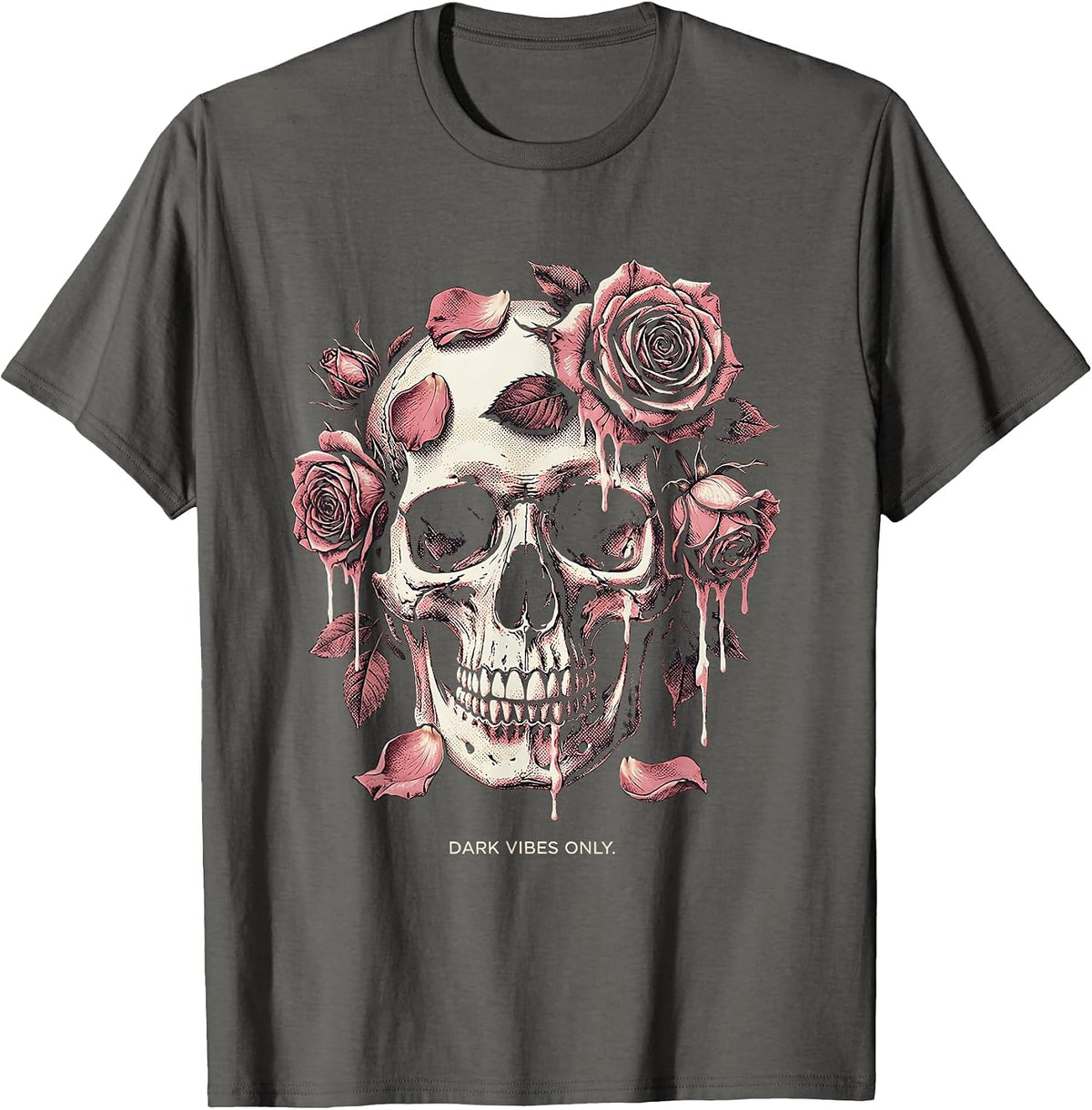 Dark Vibes Only Goth Aesthetic Design T-Shirt - Asphalt Grey