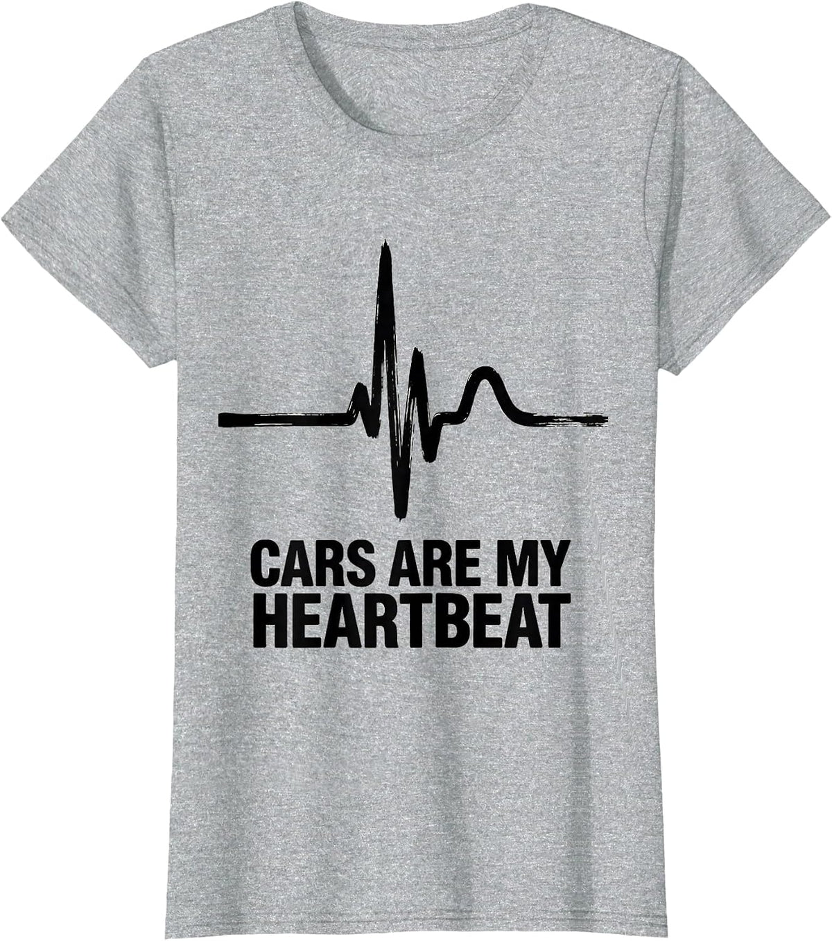 Cars Are My Heartbeat Funny Car Guy Auto Mechanic Racing T-Shirt - Heather Grey