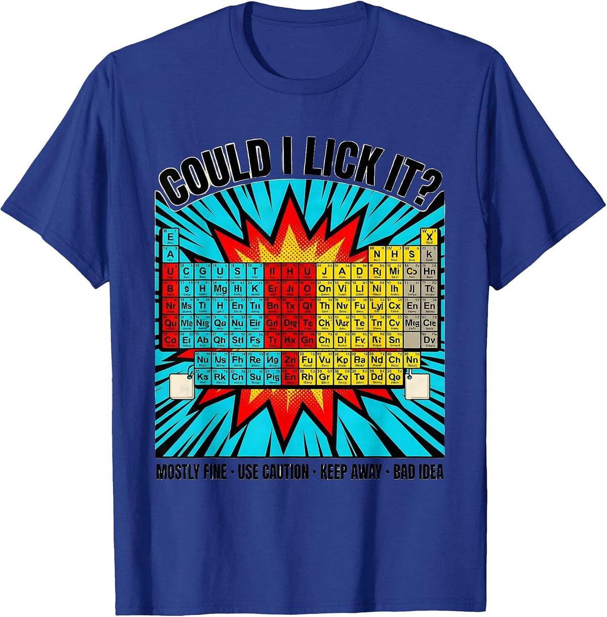 Men's Could I Lick It Periodic Table Science Humor Teacher Gift T-Shirt - Royal Blue