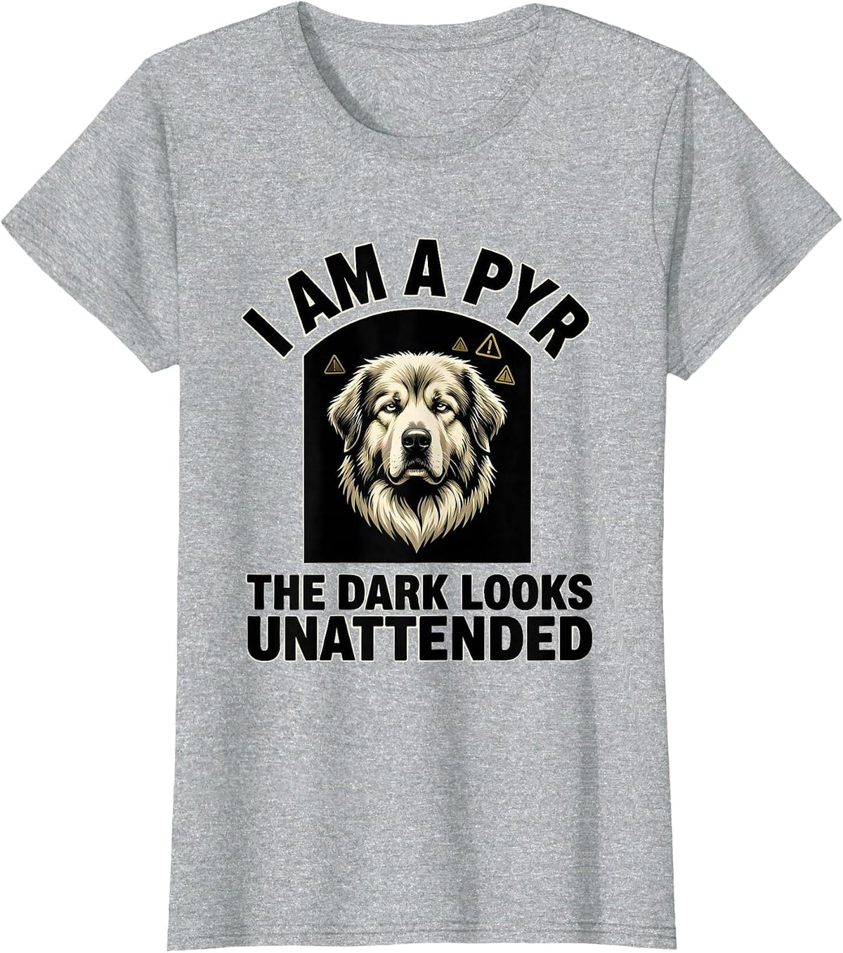 Women's I Am A Pyr The Dark Looks Unattended Funny Great Pyrenees T-Shirt - Heather Grey
