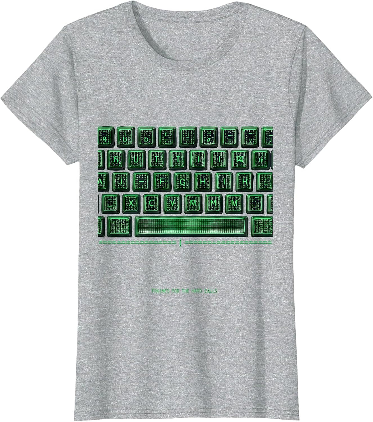Women's Trained For The Hard Calls Ascii Terminal Art Social Worker T-Shirt - Heather Grey