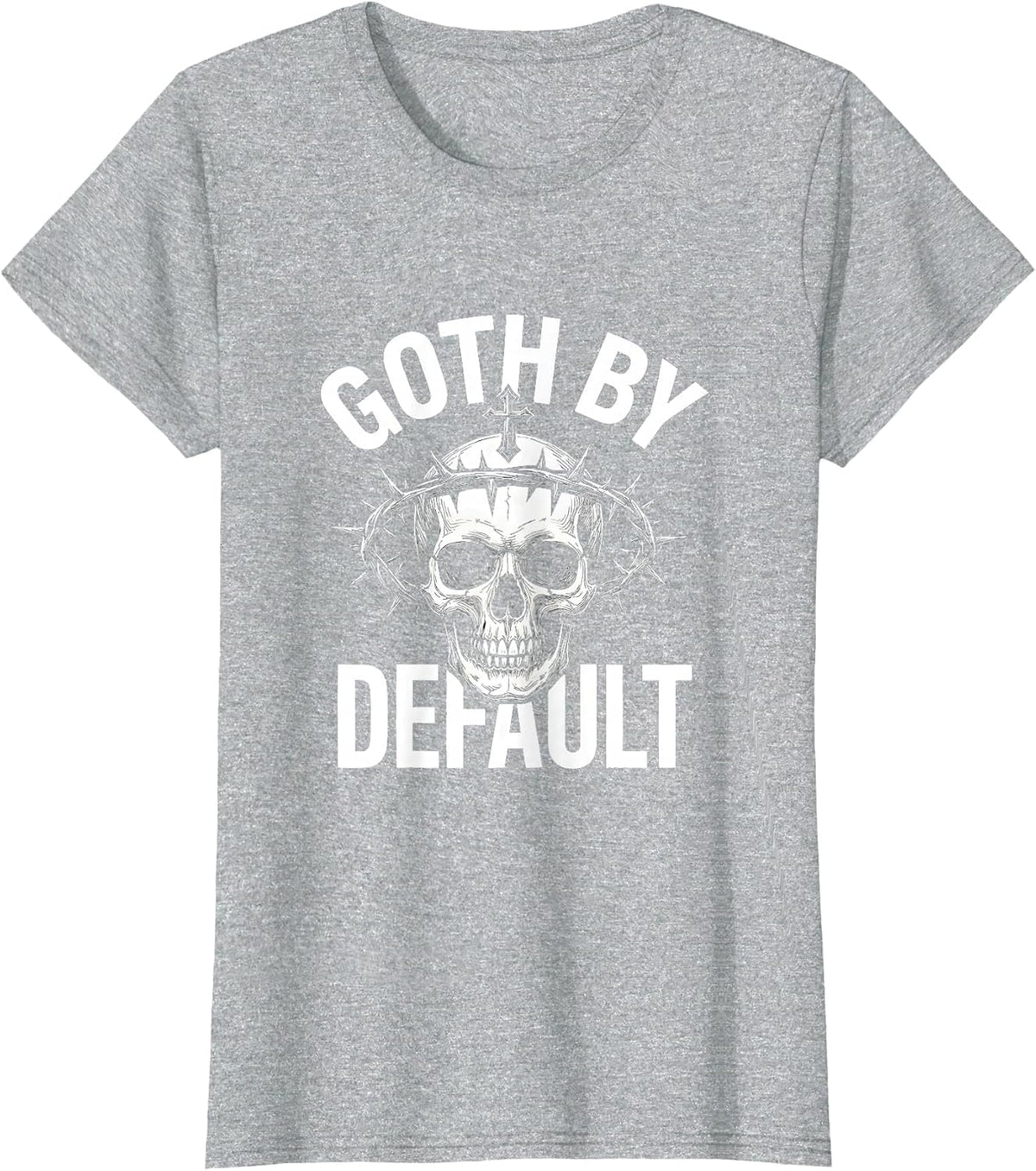 Goth By Default Monochromatic Skull Alt Aesthetic Emo Goth T-Shirt - Heather Grey