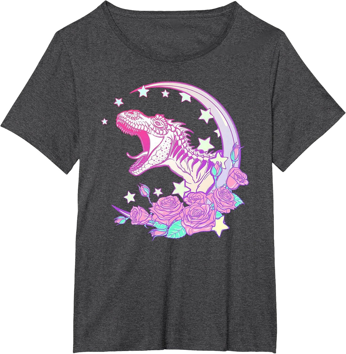 Pastel Goth Trex Tshirt - Vaporwave Aesthetic T-Shirt - Dark Heather Grey