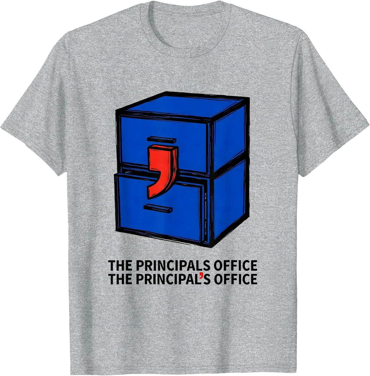 Men's The principals office The principal's office Funny Grammar T-Shirt - Heather Grey