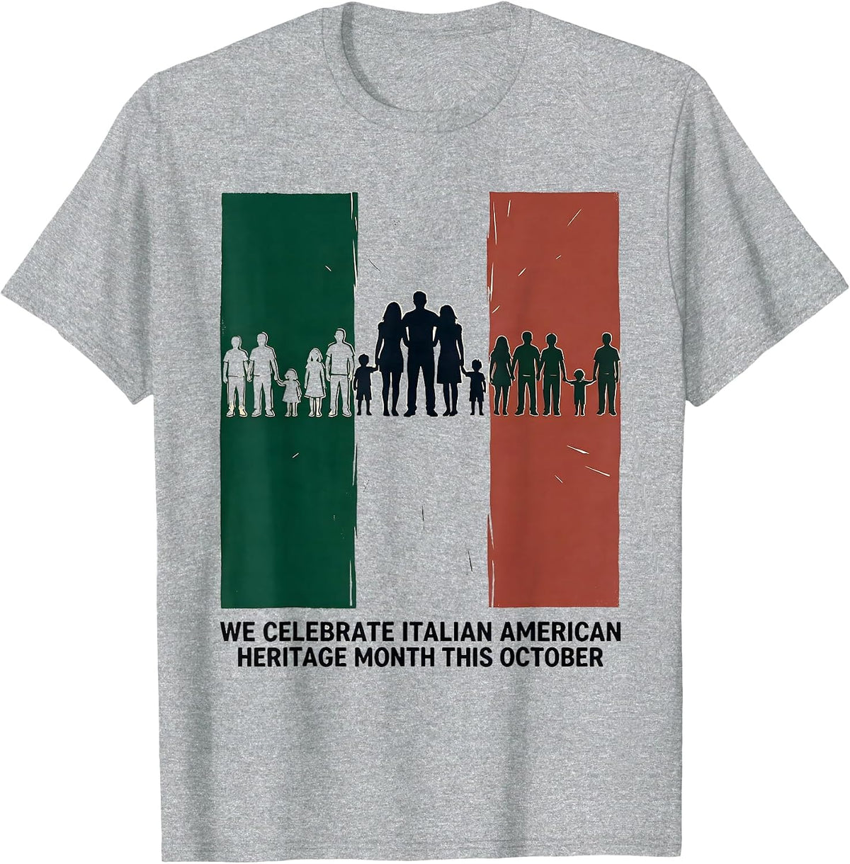 Men's We Celebrate Italian American Heritage Month This October T-Shirt - Heather Grey