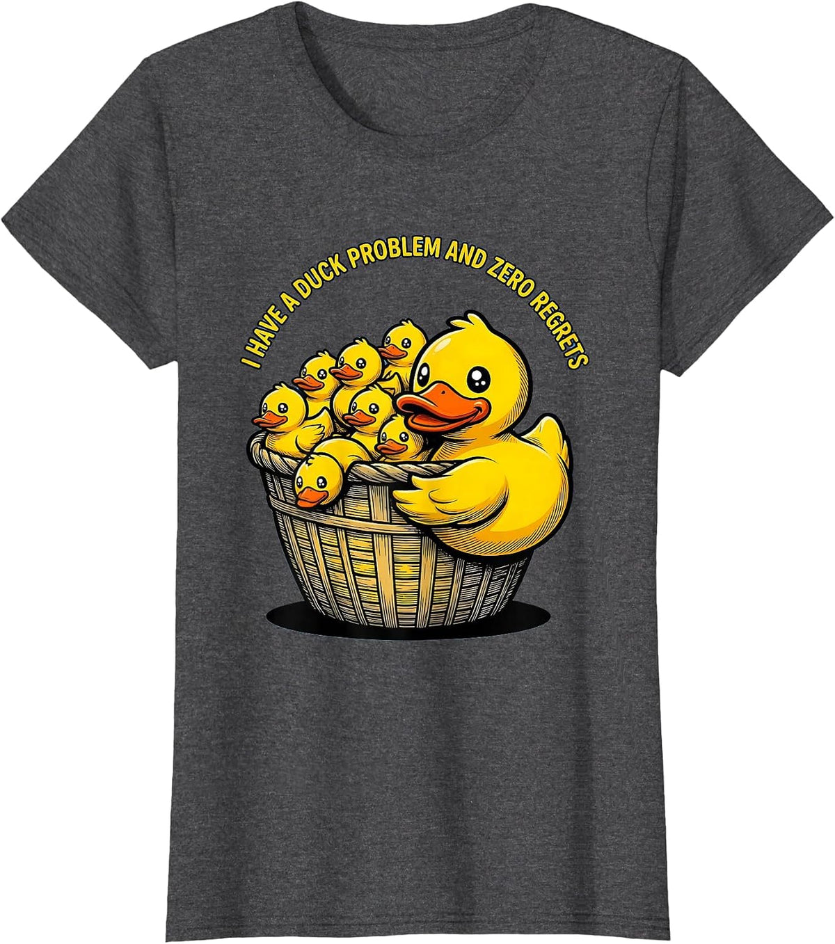 Women's I Have A Duck Problem And Zero Regrets Funny Duck Lover T-Shirt - Dark Heather Grey