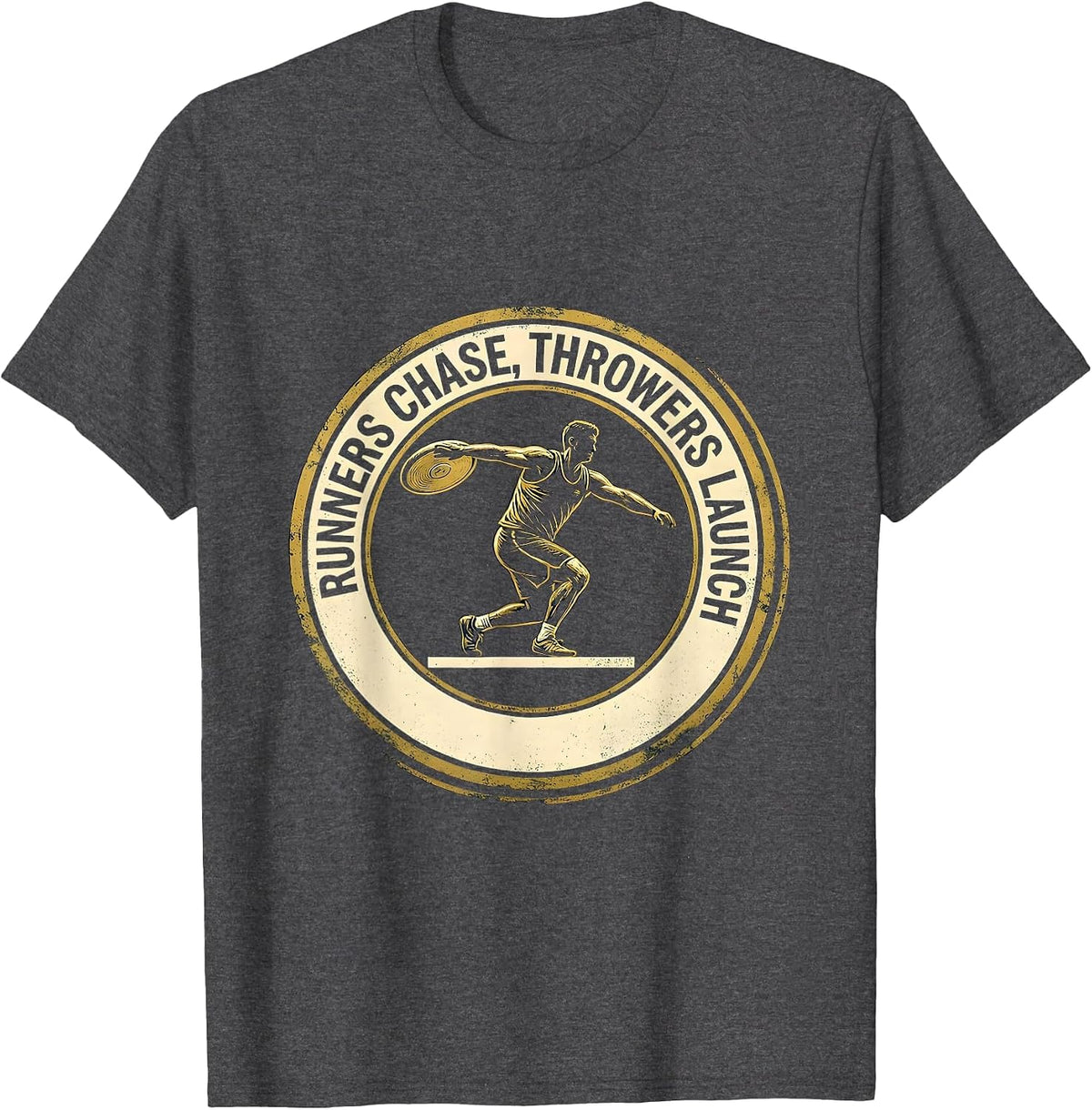 Runners Chase Throwers Launch Defiant Track And Field T-Shirt - Dark Heather Grey