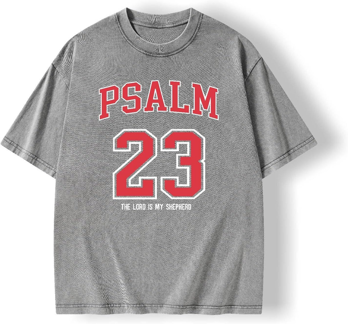Graphic Tees Summer Women Men Cotton Novelty Oversized Crew Neck Psalm of Bible Christian Washed T-Shirt - Gray
