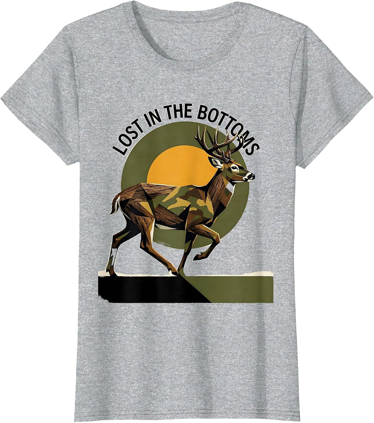 Lost in the Bottoms Bottomland Camo Design T-Shirt - Heather Grey