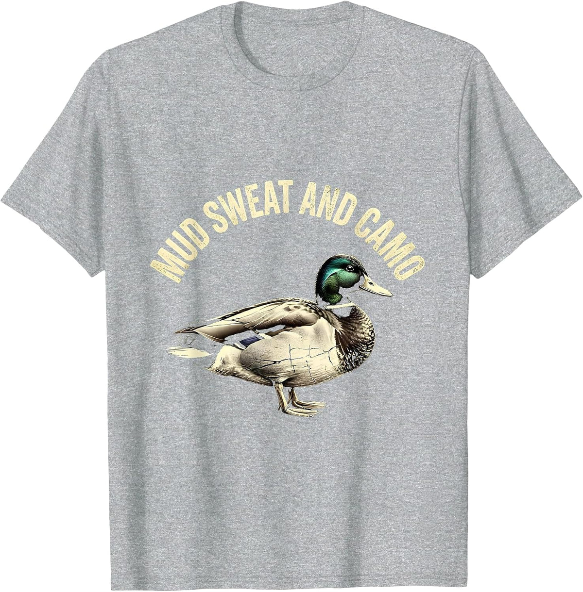 Men's Mud Sweat and Camo Bottomland Hunting Design T-Shirt - Heather Grey