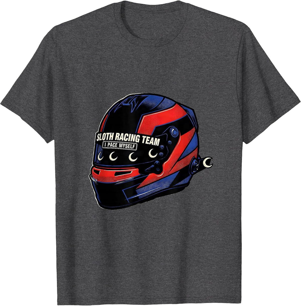 Men's Sloth Racing Team I Pace Myself Funny Sloth Lover Gift T-Shirt - Dark Heather Grey
