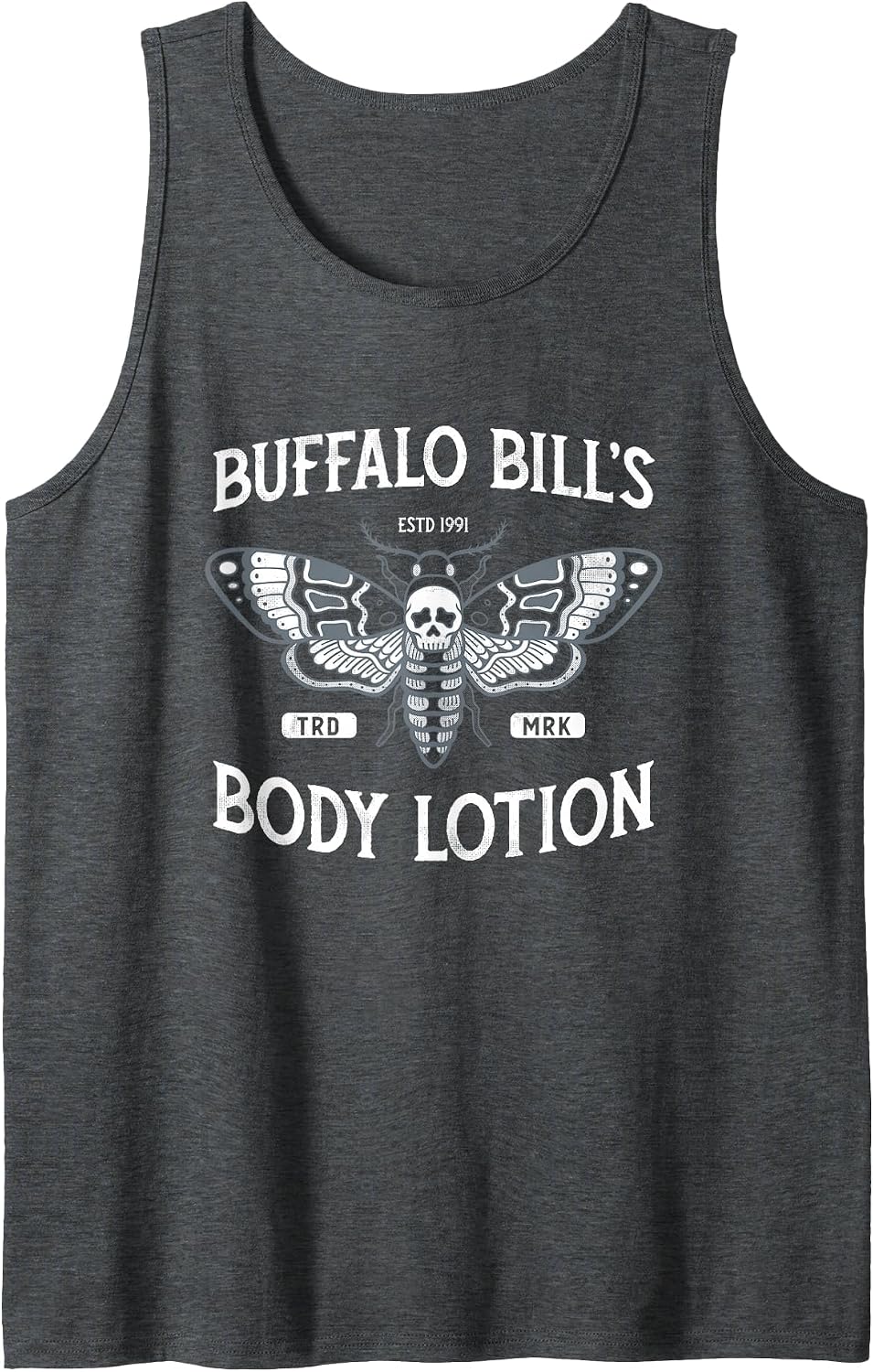 Goth Body Lotion - Deaths Head Moth - Horror Tank Top - Dark Heather Grey