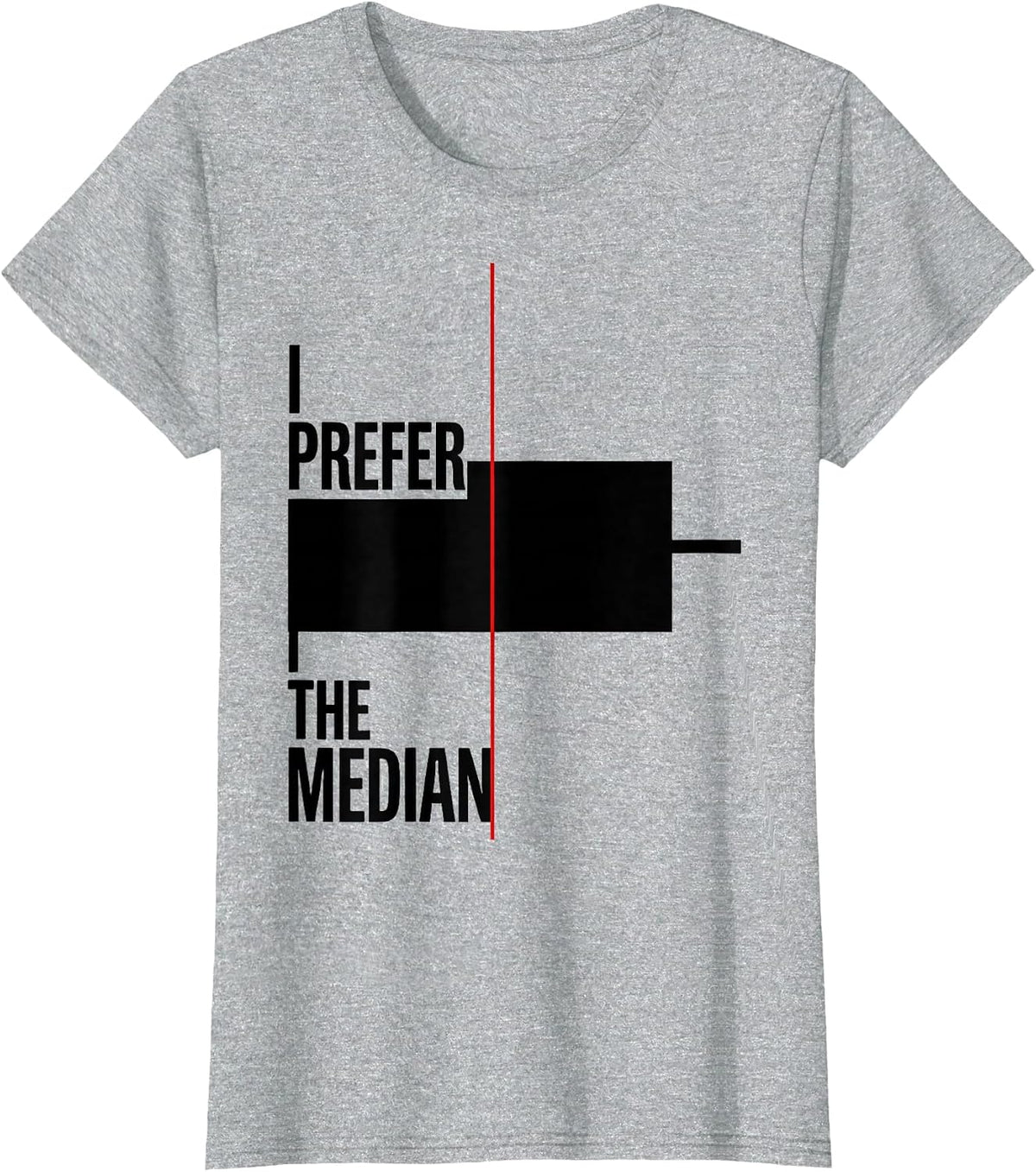 I Prefer The Median Funny Math Teacher Gift Math Nerd Humor T-Shirt - Heather Grey