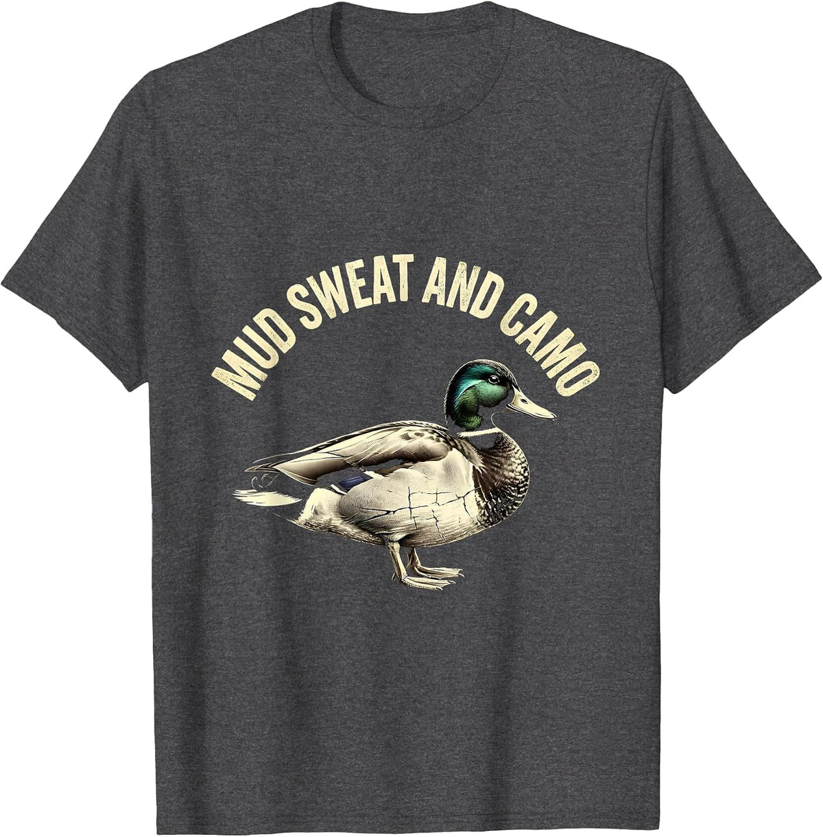 Men's Mud Sweat and Camo Bottomland Hunting Design T-Shirt - Dark Heather Grey