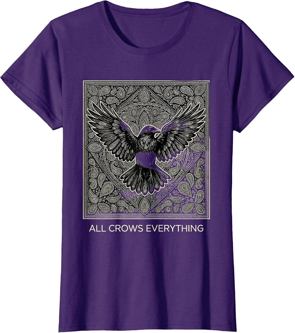Women's All Crows Everything Crow Gang Design T-Shirt - Purple