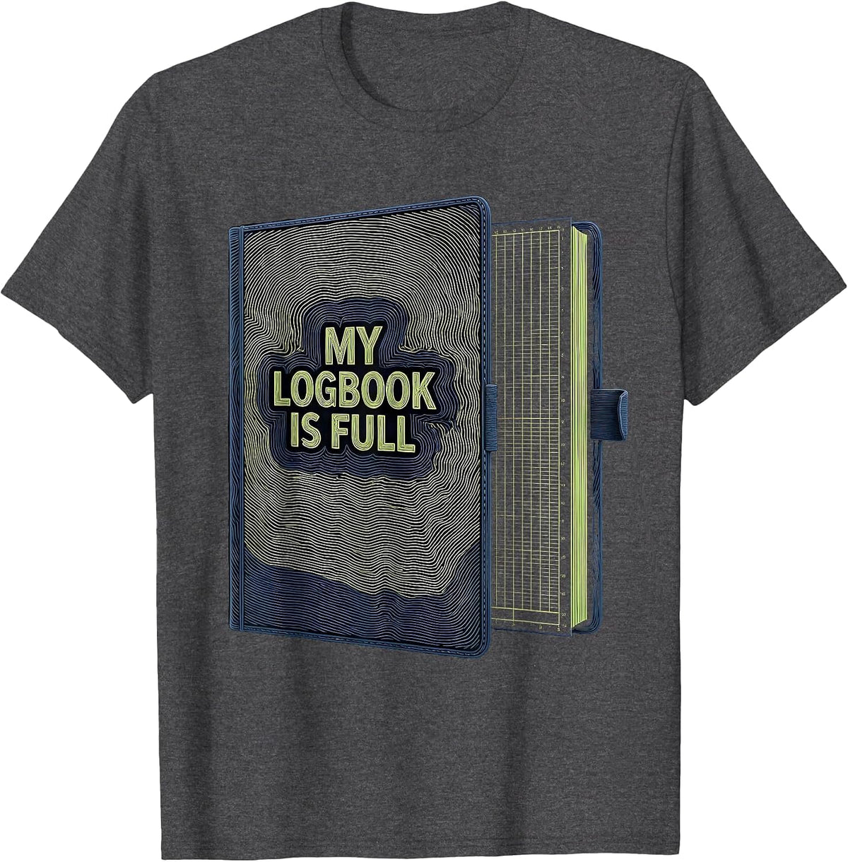 My Logbook Is Full Vintage Scuba Diver Gift T-Shirt - Dark Heather Grey