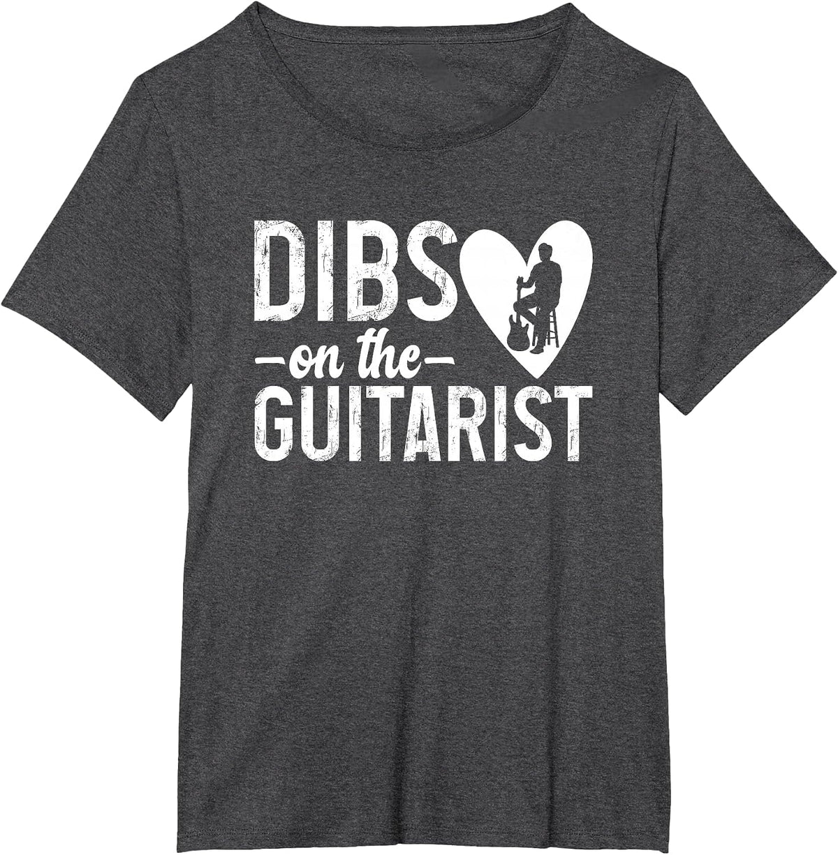 Dibs On Guitarist Wife Guitar Player Wife of A Guitar Player T-Shirt - Dark Heather Grey