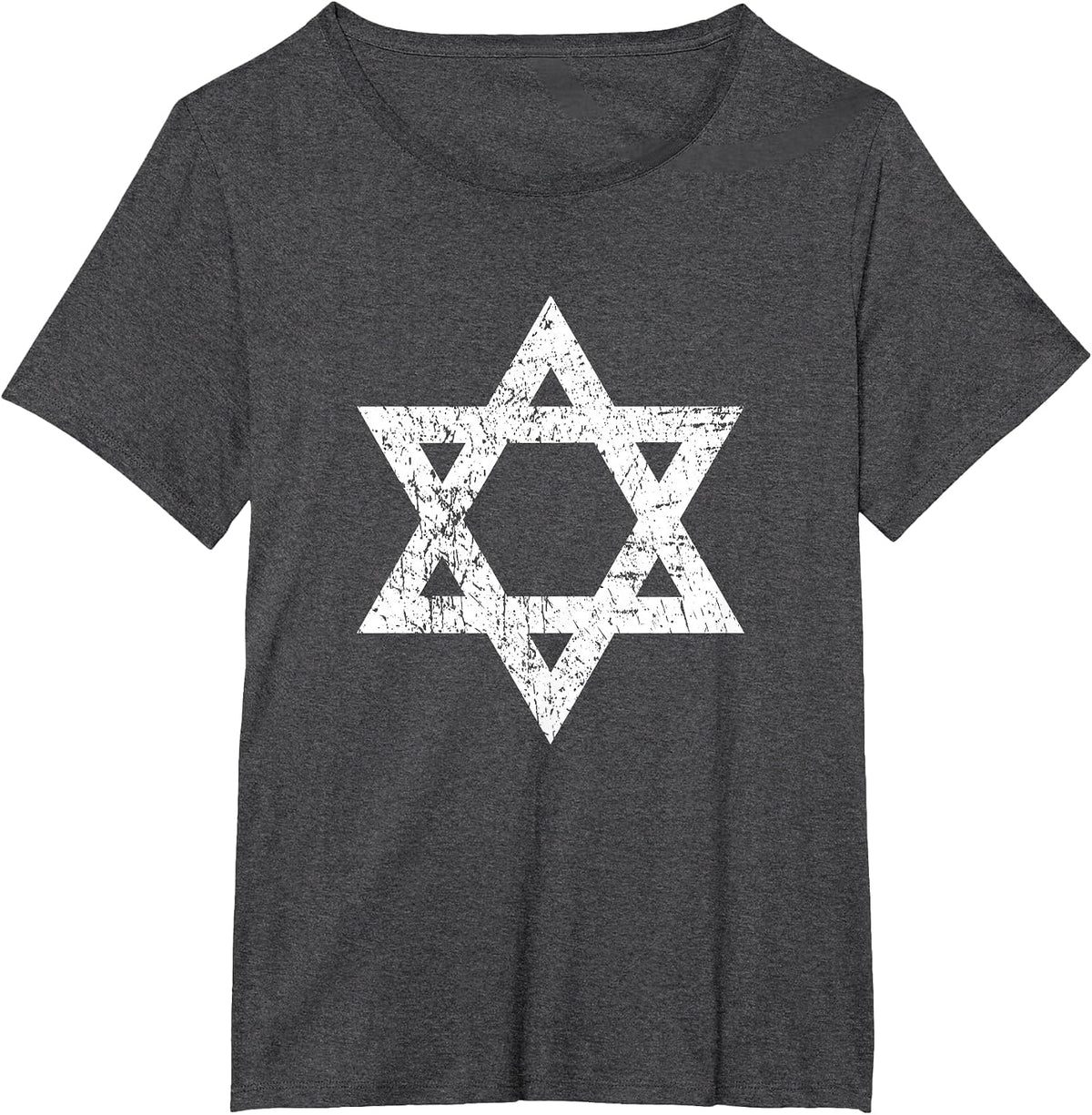Vintage Distressed Style Star of David Jewish T-Shirt T-Shirt - Dark Heather Grey