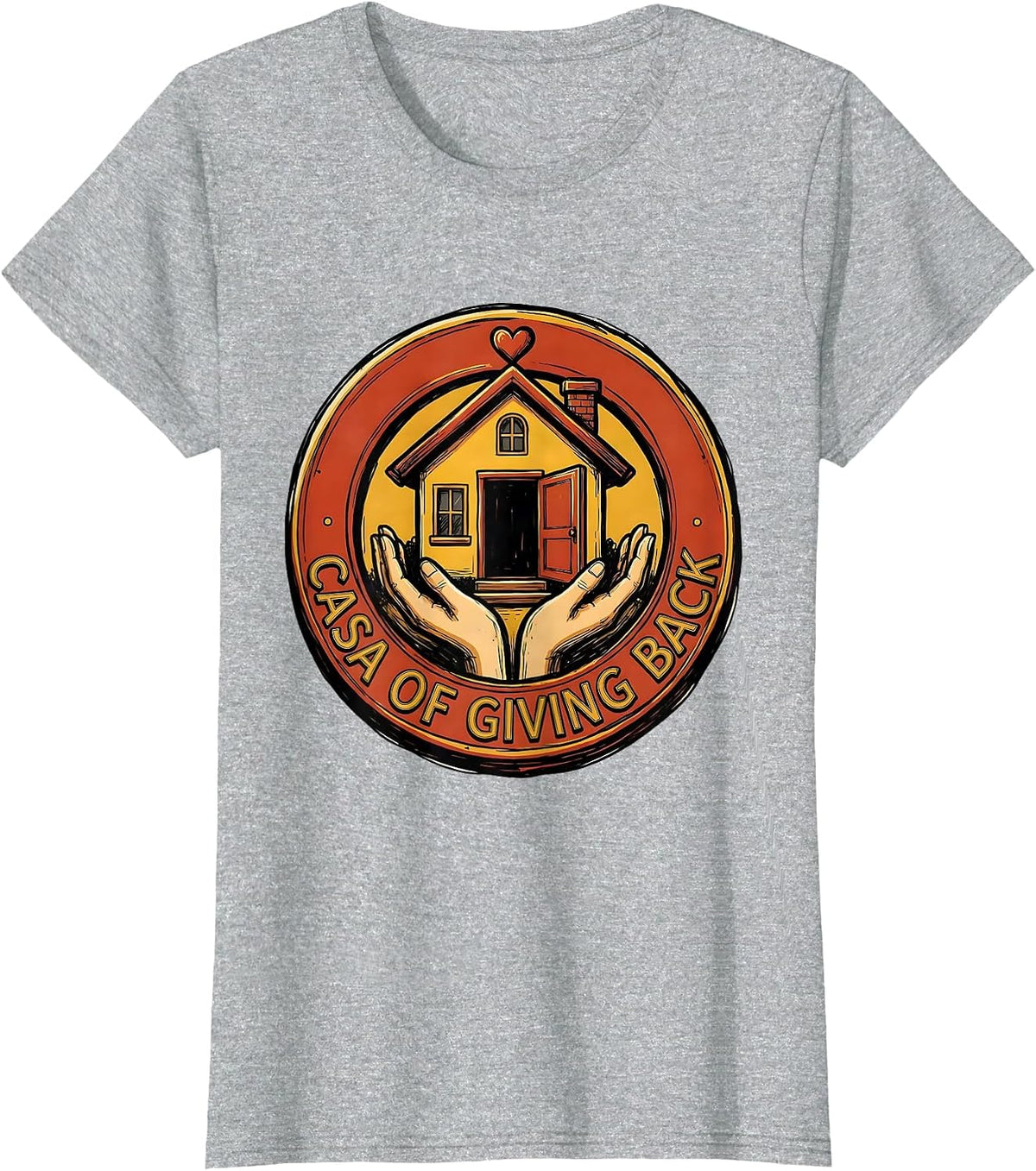 Women's Altruismo Casa of Giving Back Graphic Design T-Shirt - Heather Grey