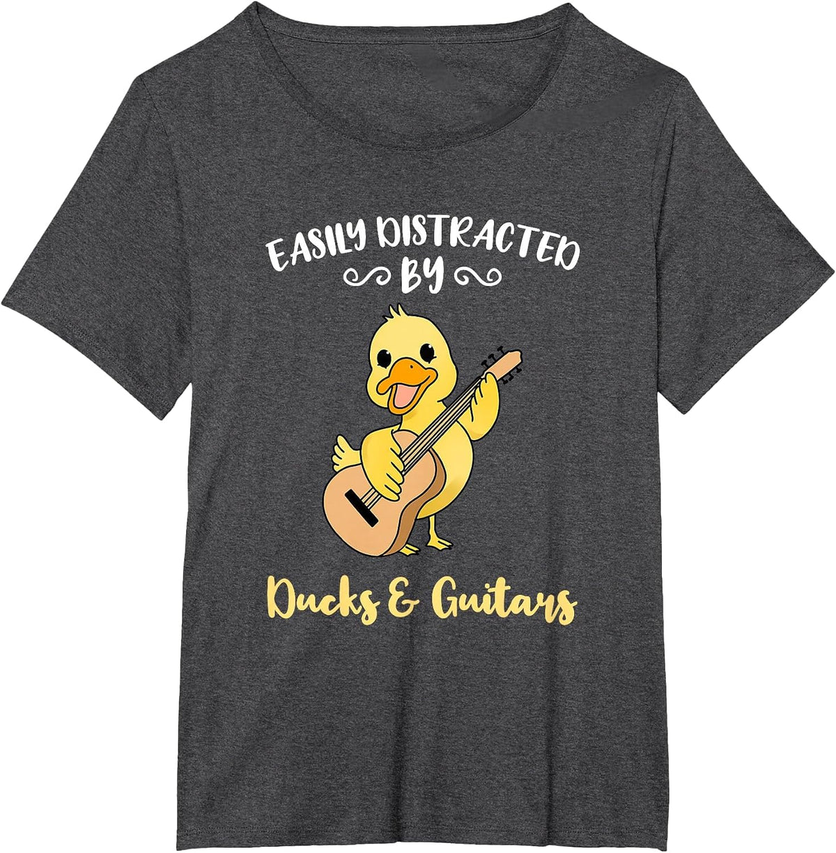 Easily Distracted By Ducks and Guitars T-Shirt - Dark Heather Grey