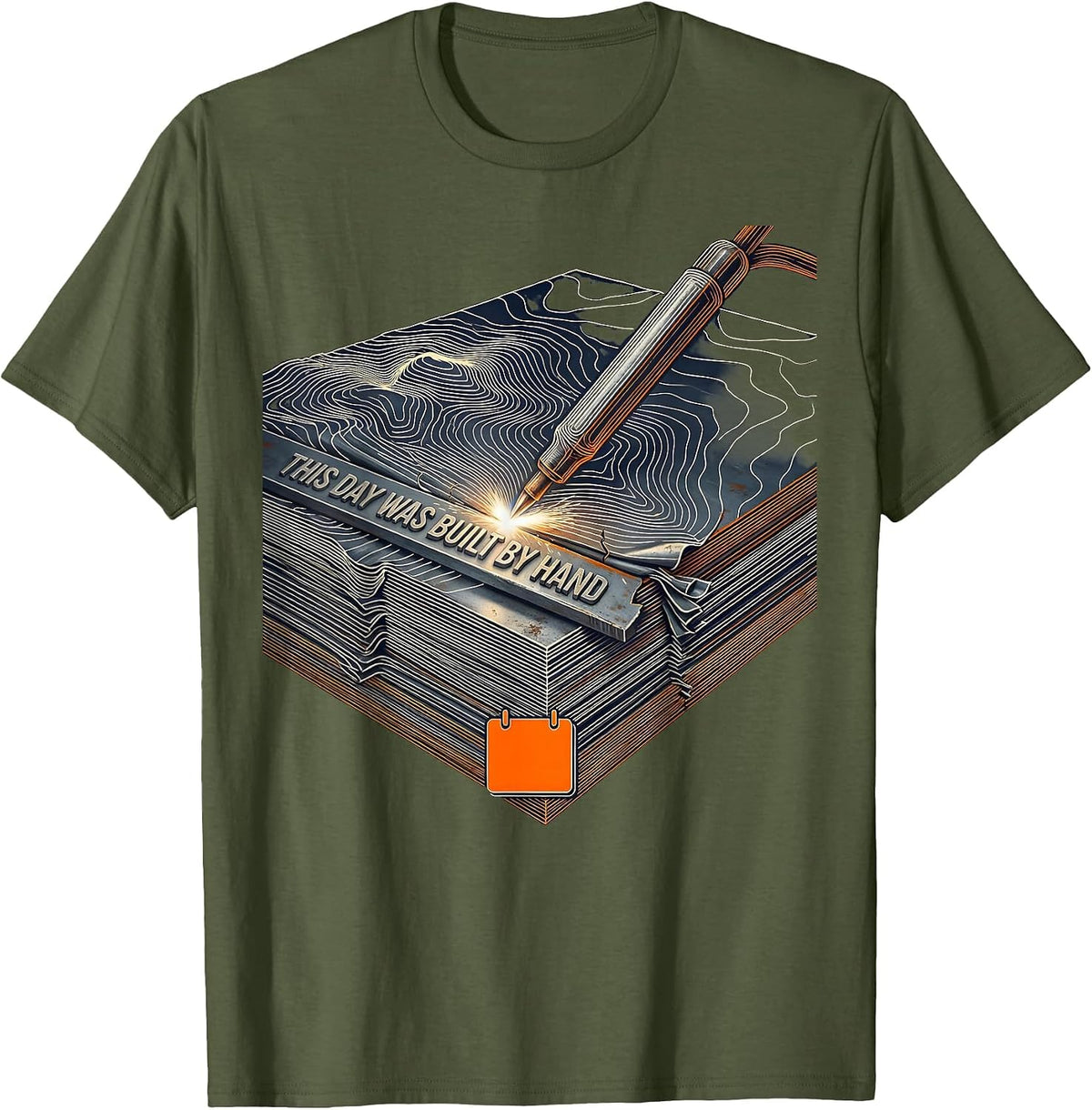 This Day Was Built By Hand Funny Tradesman Labor Day Pride T-Shirt - Olive Green