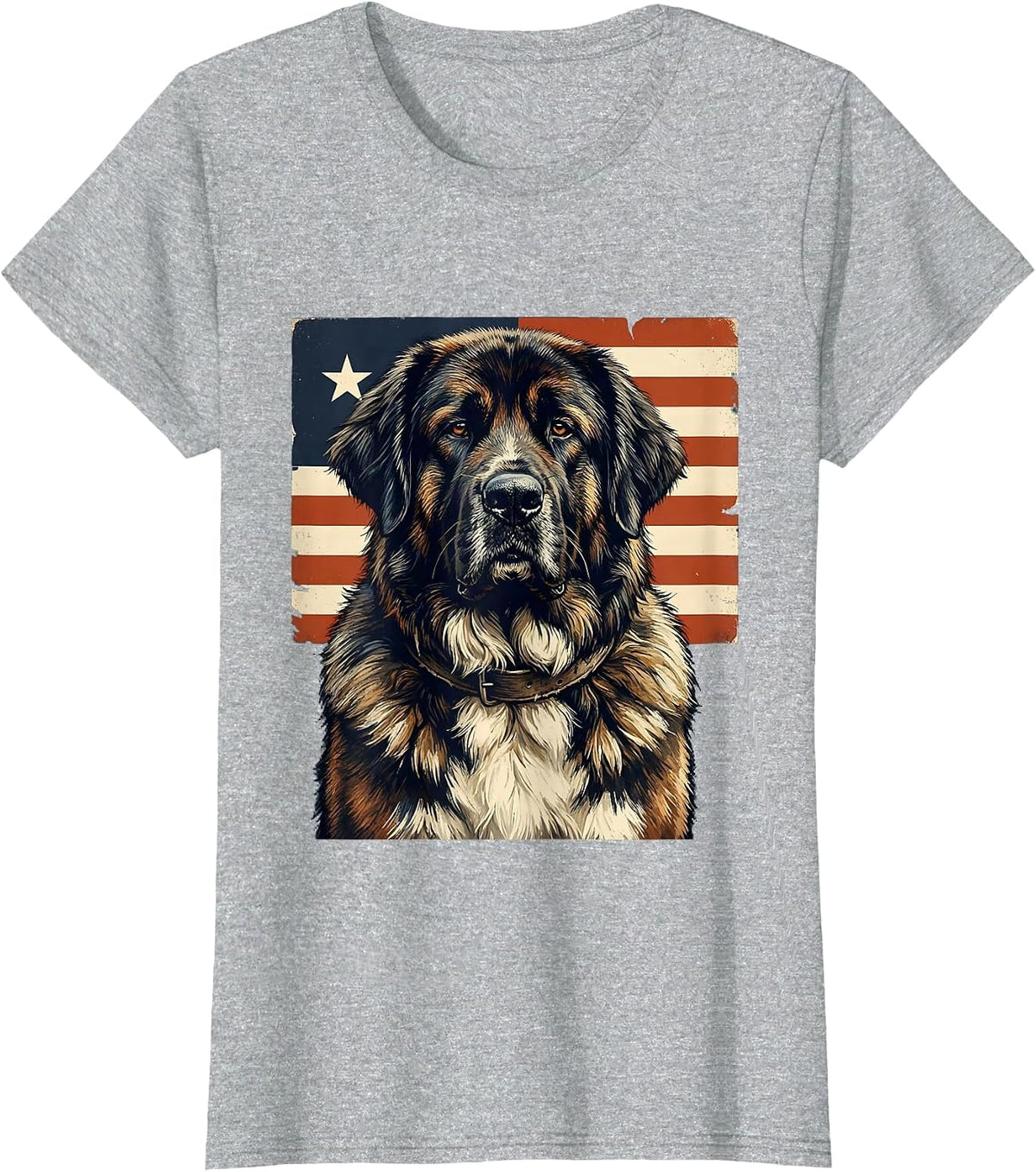 Great Pyrenees Patriotic USA Flag 4th Of July Dog Lover T-Shirt - Heather Grey