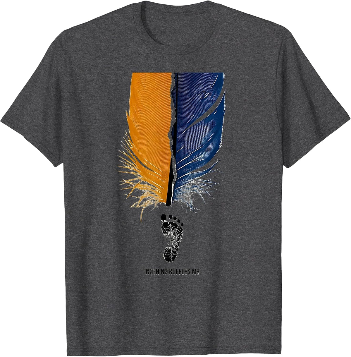 Nothing Ruffles Me Funny Duck Pun Novelty Humor Gift T-Shirt - Dark Heather Grey