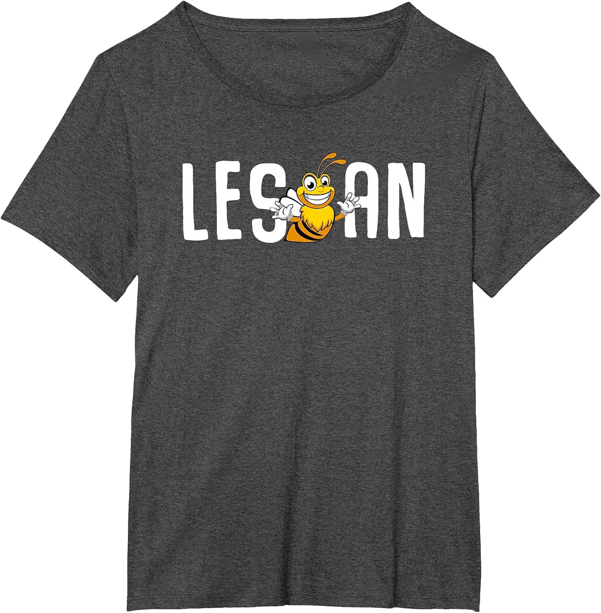 Lesbian Bee Les Bee an LGBT Gay Pride T-Shirt - Dark Heather Grey
