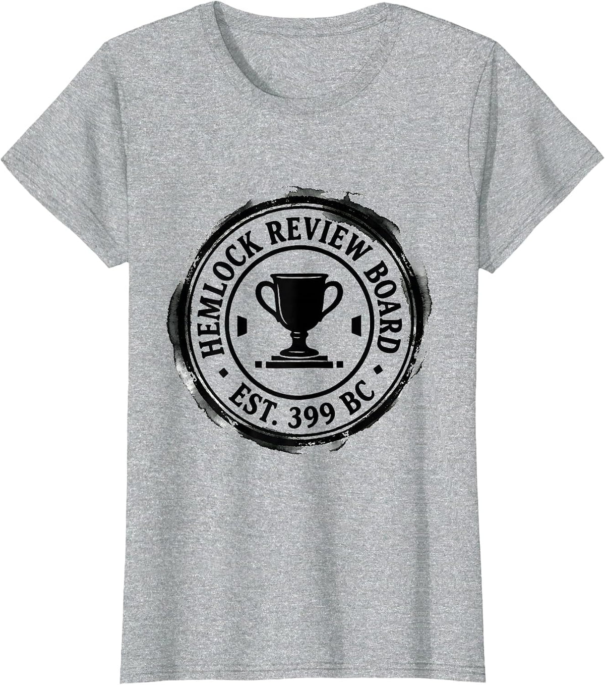 Women's Hemlock Review Board Est 399 BC Ironic Stoic Philosopher T-Shirt - Heather Grey