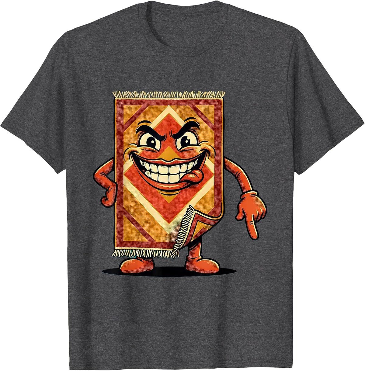 Loose Rug Corner Fall Prevention Awareness Design T-Shirt - Dark Heather Grey