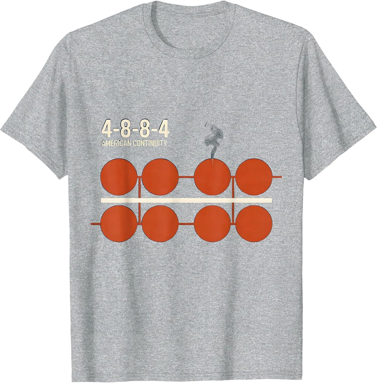 Men's 4-8-8-4 American Continuity Vintage Steam Locomotive Train T-Shirt - Heather Grey