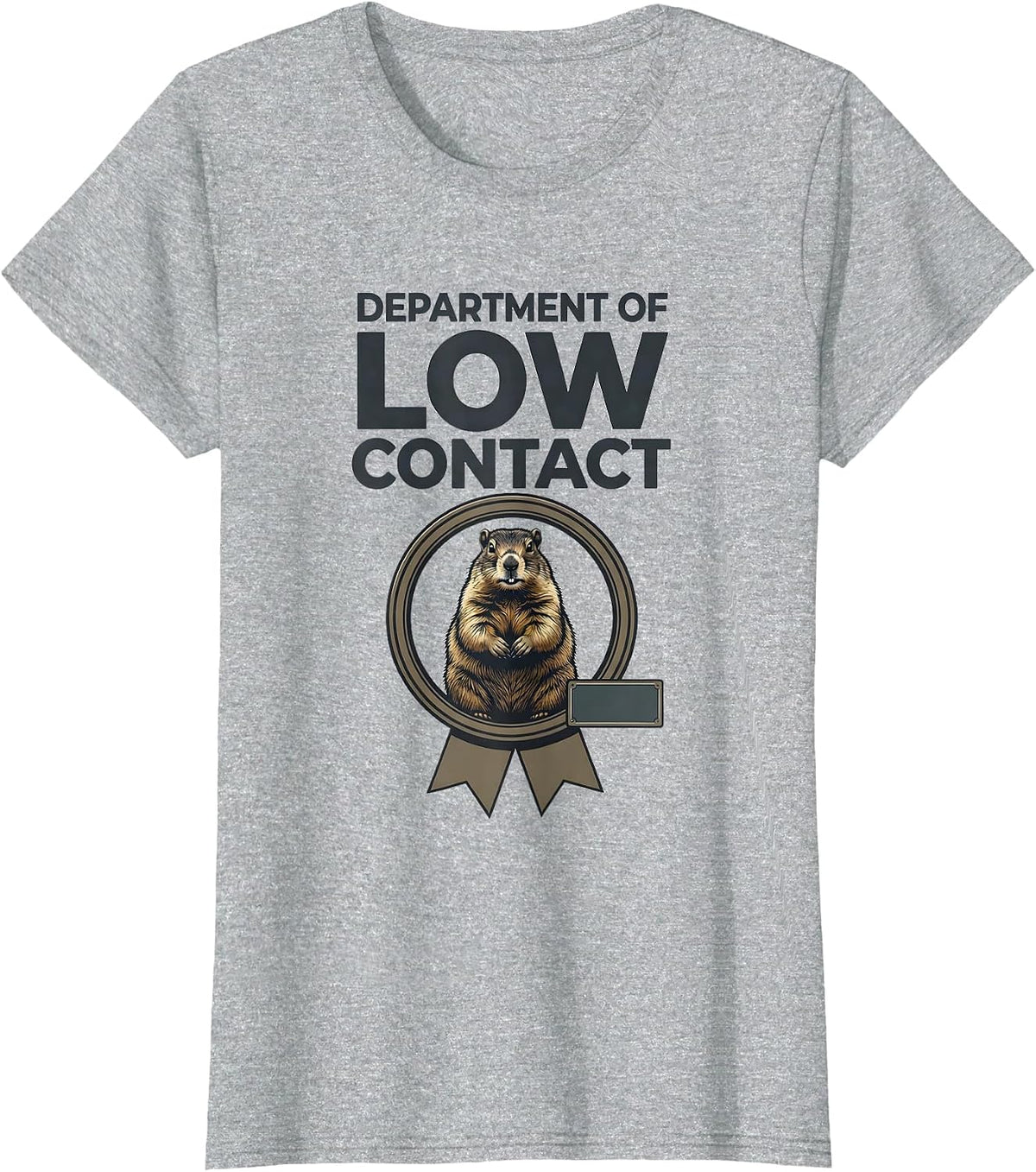 Department Of Low Contact Funny Hedgehog Groundhog Lover T-Shirt - Heather Grey