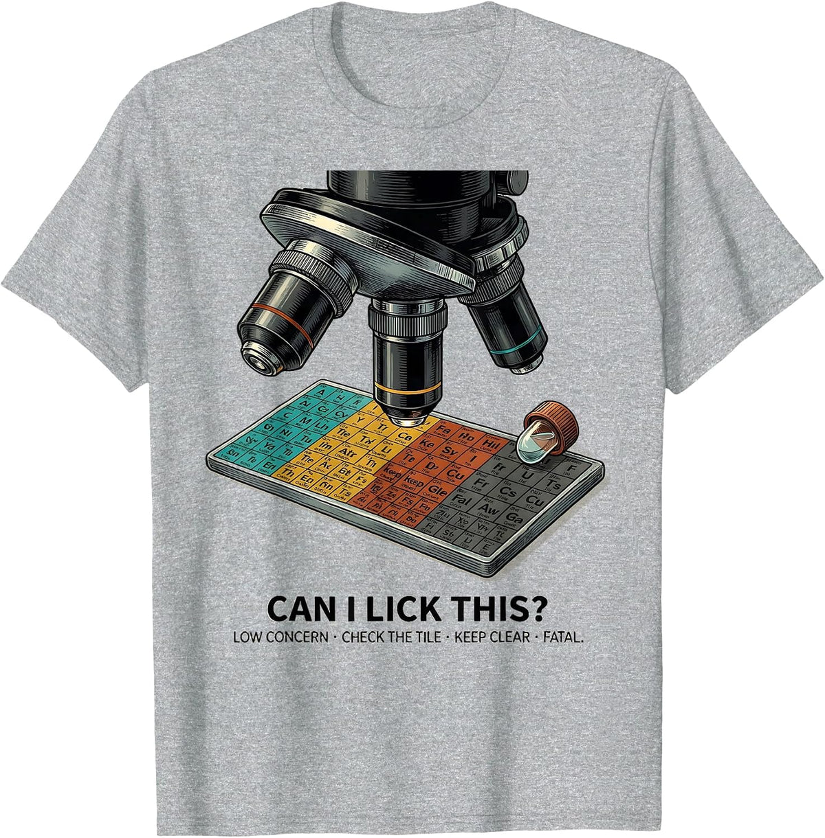 Men's Can I Lick This Funny Periodic Table Science Teacher T-Shirt - Heather Grey