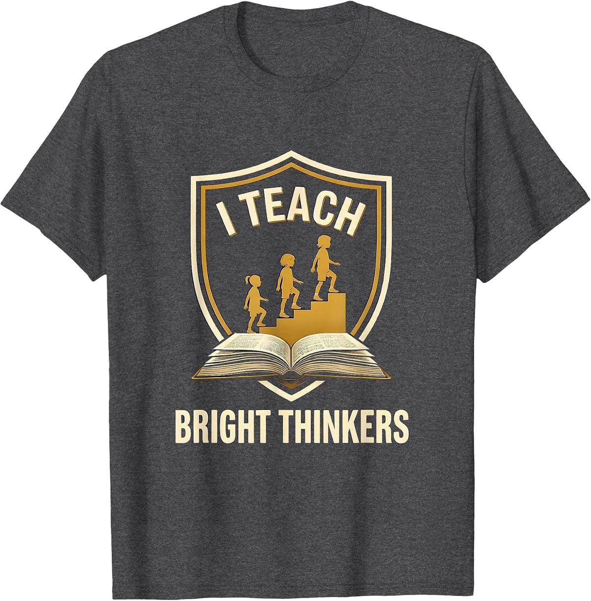 I Teach Bright Thinkers Retro Teacher Appreciation Gift T-Shirt - Dark Heather Grey