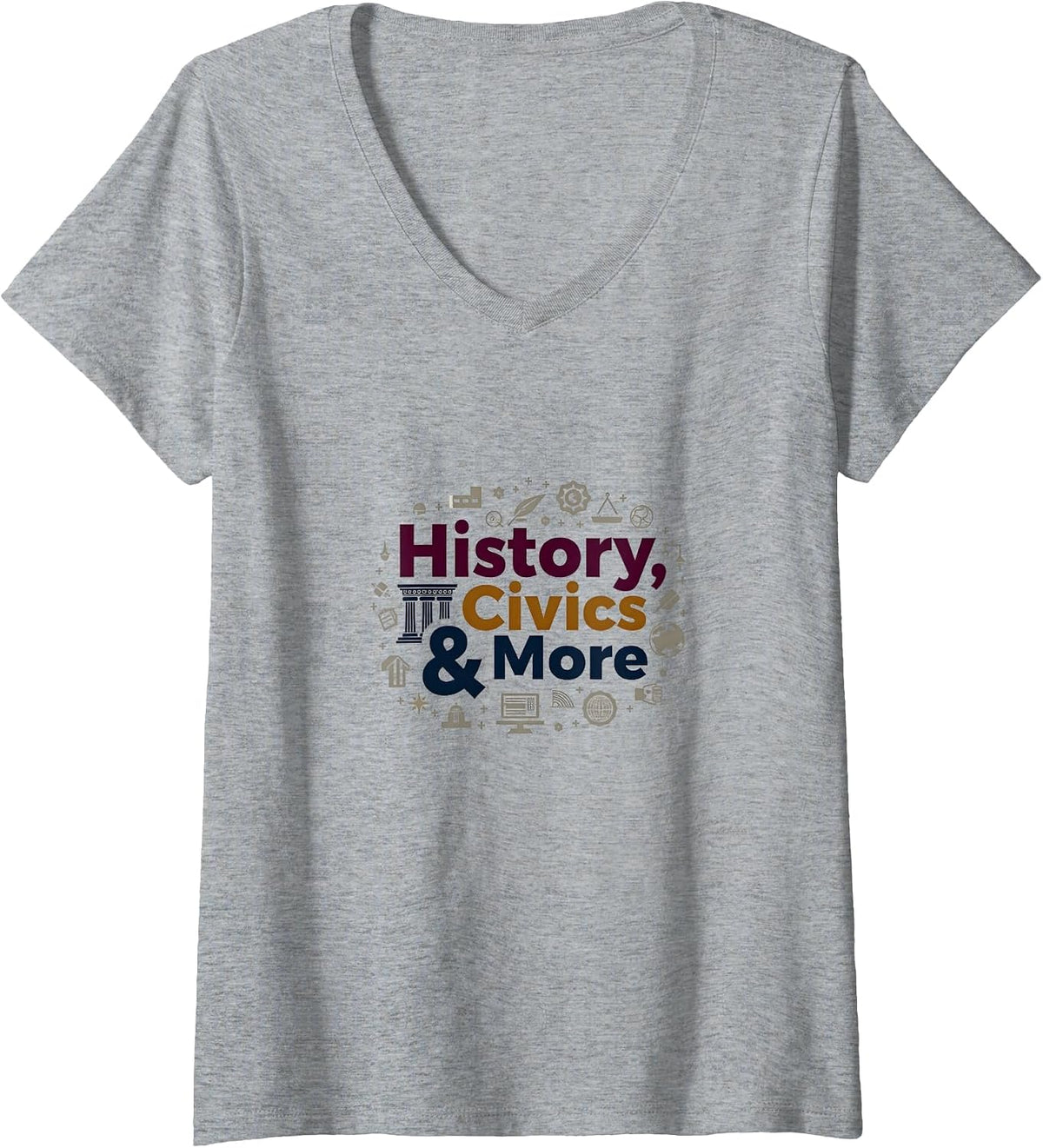 Women's Social Studies Teacher History Civics & More Gift V-Neck T-Shirt - Heather Grey