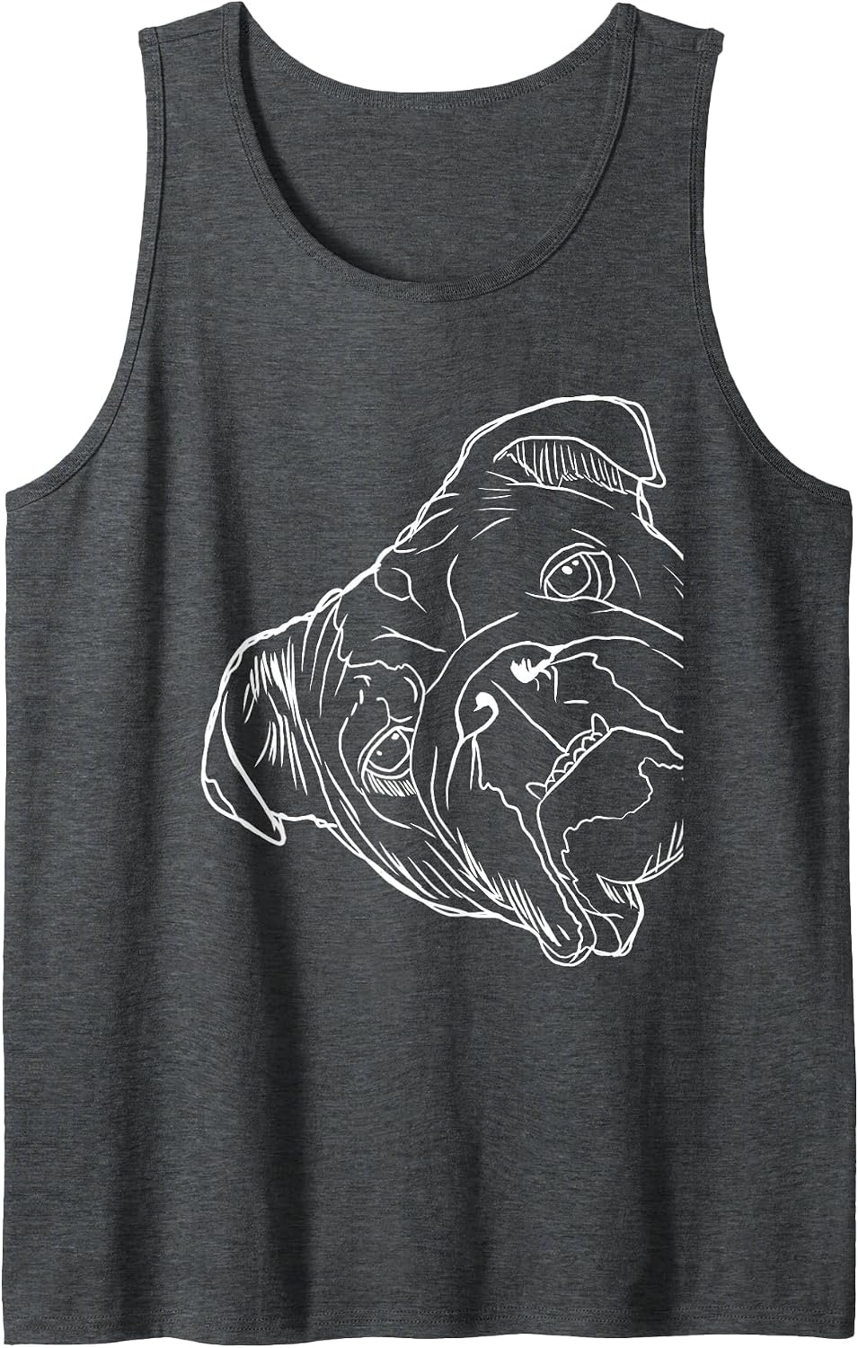 Funny Dog English Bulldog Tank Top - Dark Heather Grey