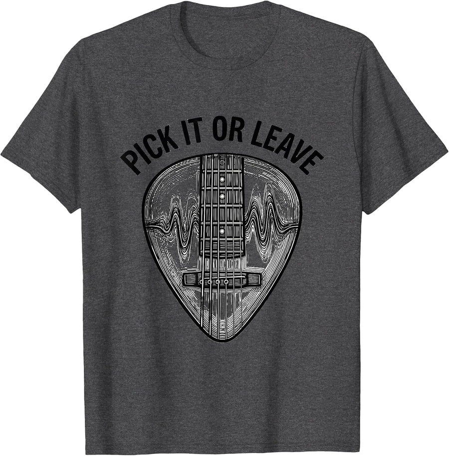 Men's Pick It or Leave Bold Statement Graphic Design T-Shirt - Dark Heather Grey