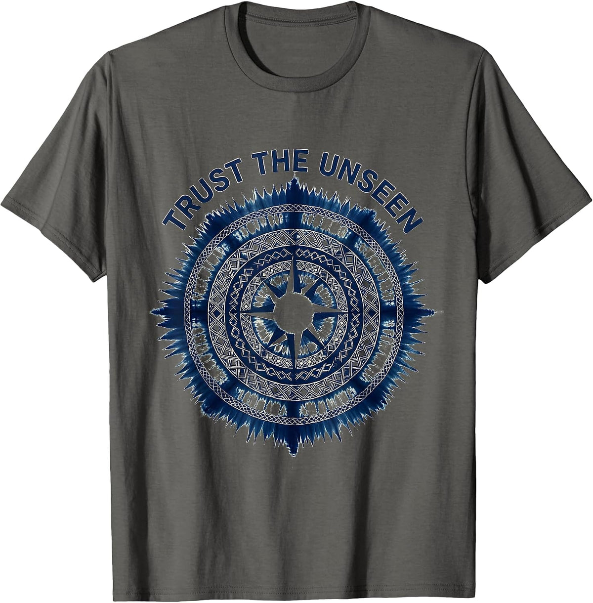 Trust the Unseen Faith Over Fear Graphic Design T-Shirt - Asphalt Grey