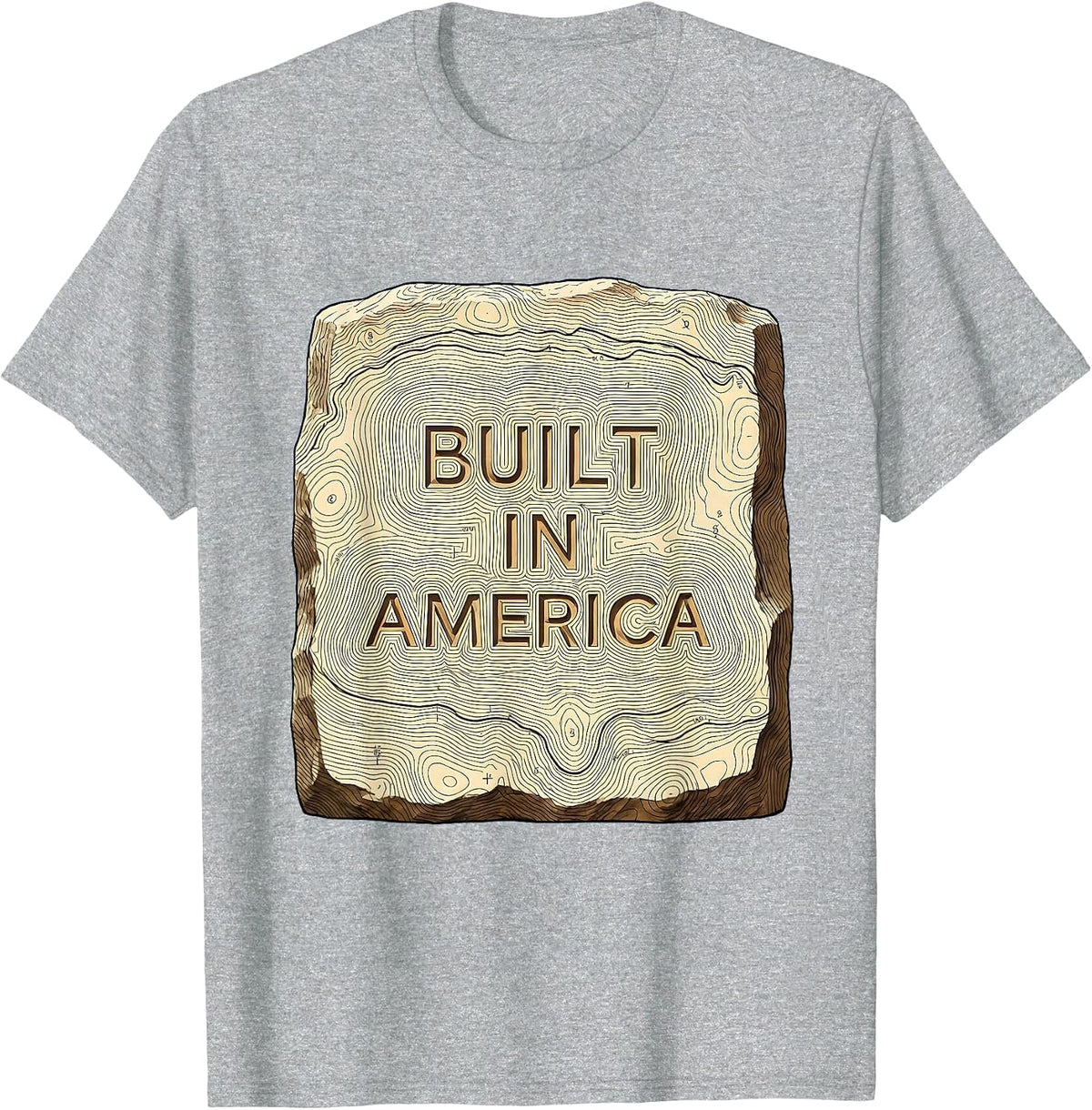 Men's Built in America Patriotic Graphic Design T-Shirt - Heather Grey