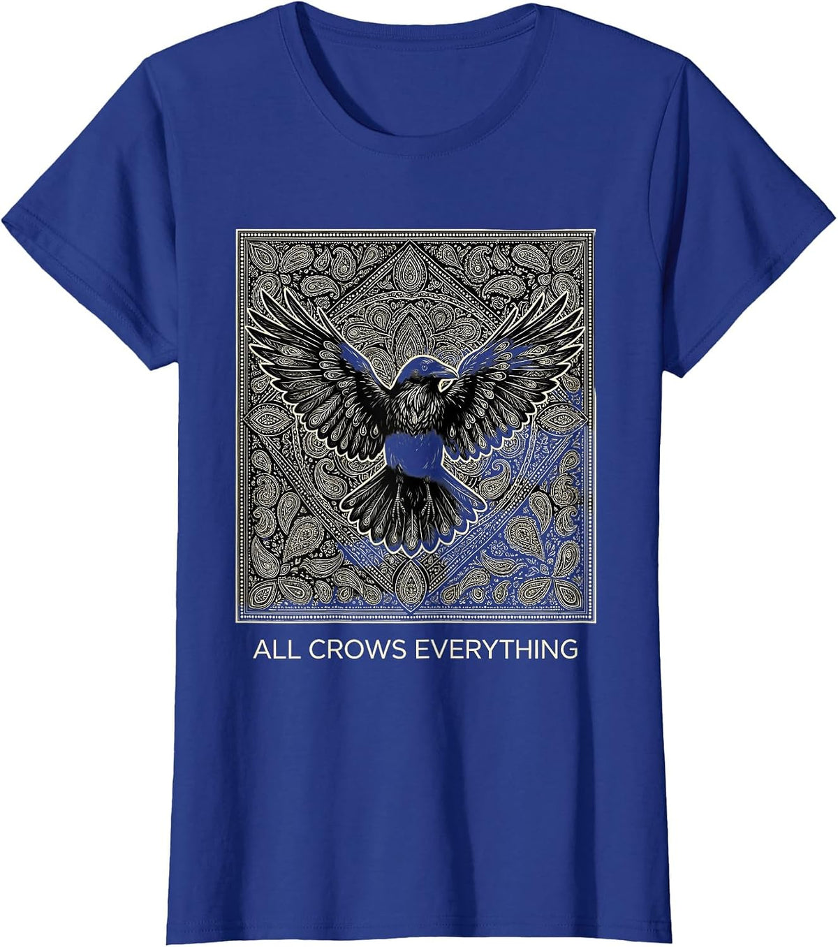 Women's All Crows Everything Crow Gang Design T-Shirt - Royal Blue