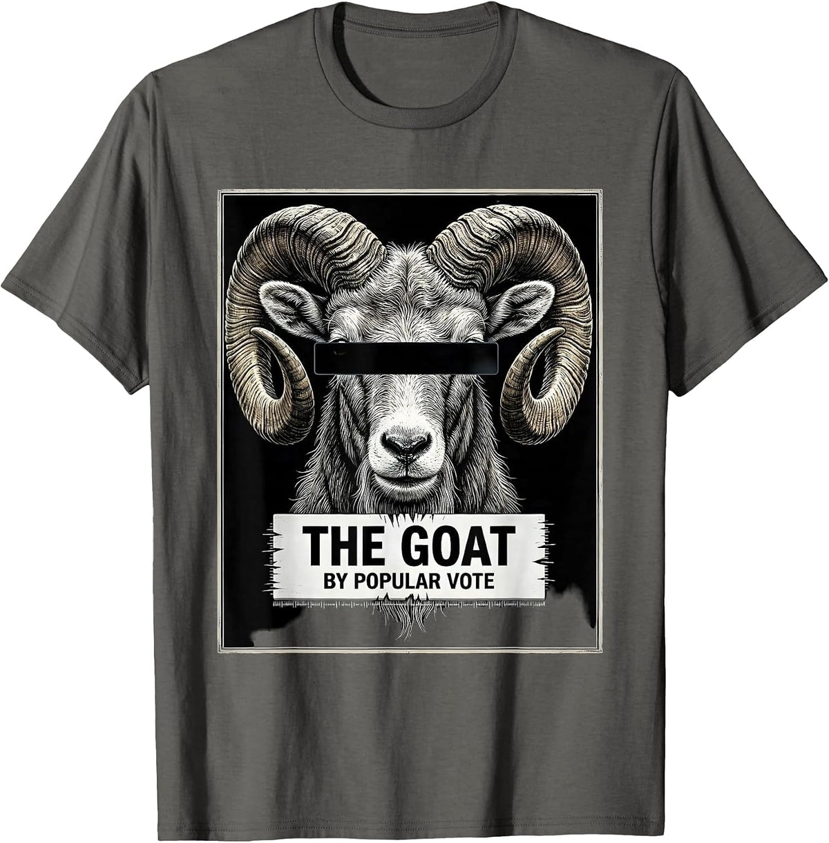 The Goat By Popular Vote Funny Goat Lover Novelty Humor T-Shirt - Asphalt Grey