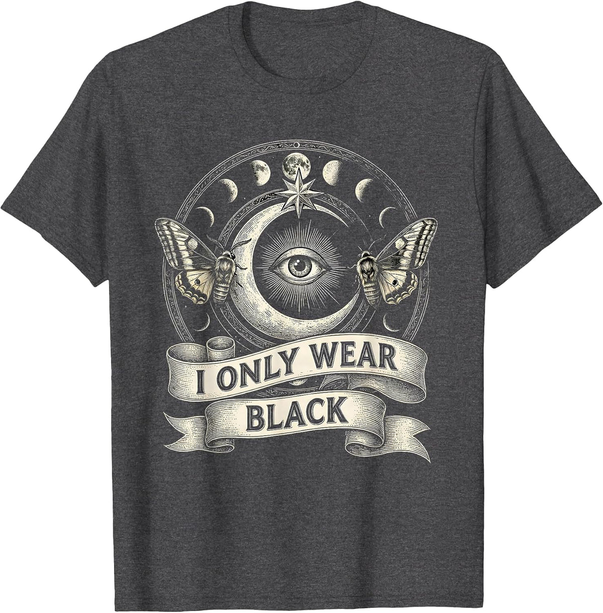 I Only Wear Black Goth Dark Aesthetic Design T-Shirt - Dark Heather Grey