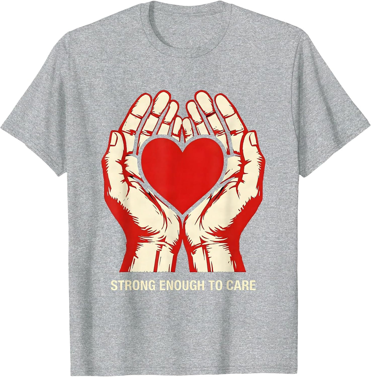 Men's Strong Enough To Care Social Worker Design T-Shirt - Heather Grey